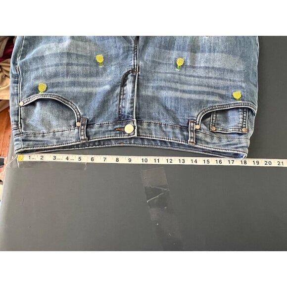 Christopher‎ & Banks Pineapple Embroidered Denim Shorts Size 12 summer vacation - Picture 5 of 11